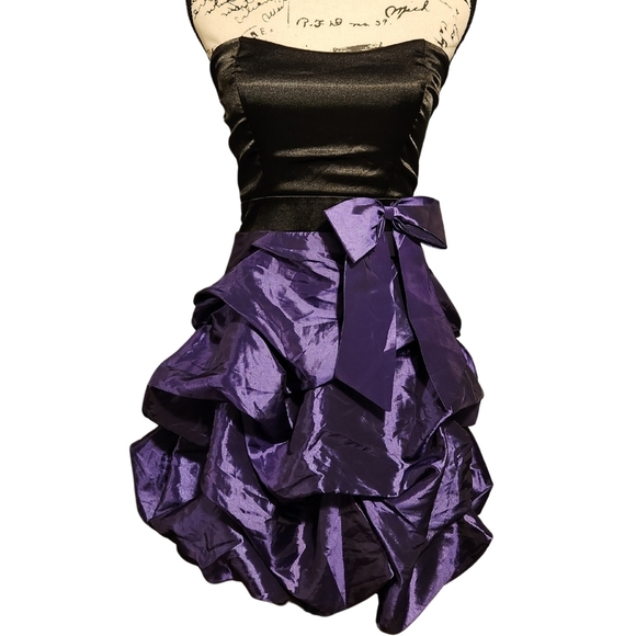 Trixxi Silk Ruffle Strapless Dress - Picture 2 of 7